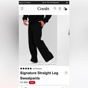 Comfrt onyx signature straight leg sweatpants